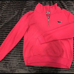 Pink pink quarter zip sweater super warm and comfy